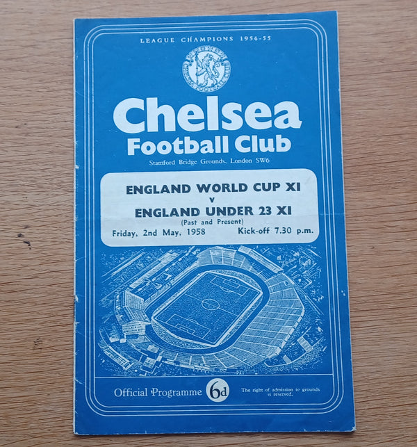 England World Cup X1 v England U23 X1 @Chelsea 1958