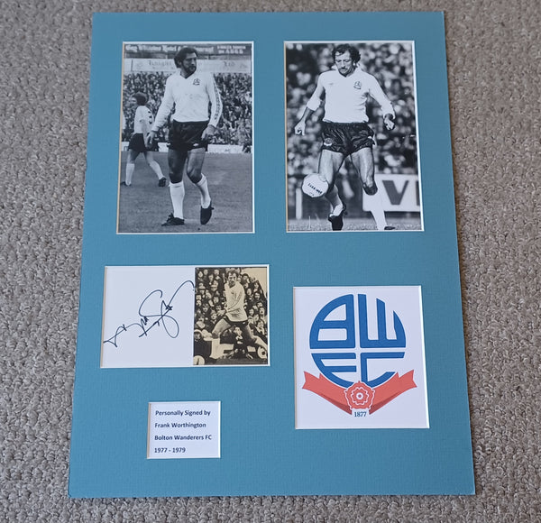 Frank Worthington Bolton Wanderers Signed Display