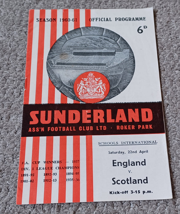 England v Scotland Schools International 1960 at Roker Park