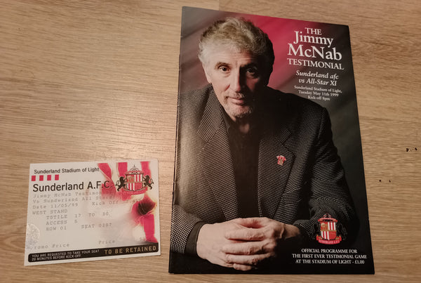 Sunderland AFC v All Star X1 Jim McNab Testimonial with match ticket 1998/9