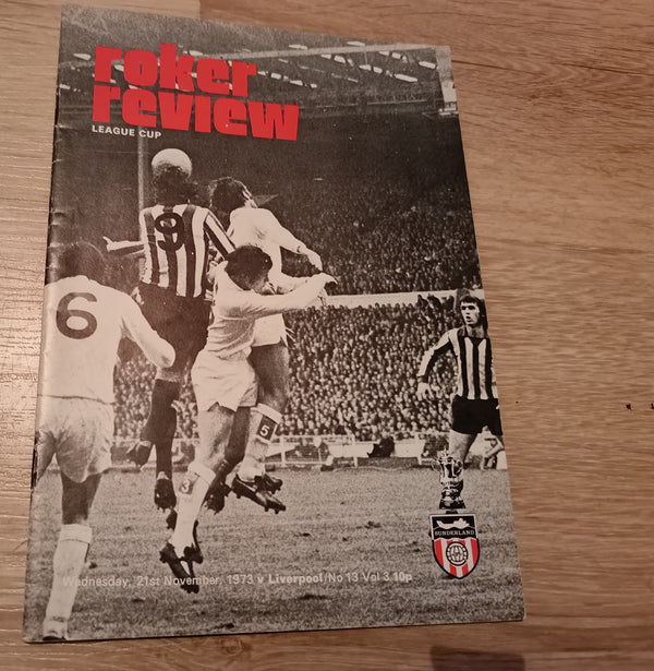 Sunderland v Liverpool 1973.4 FLC 3rd Round SIGNED Ron Guthrie