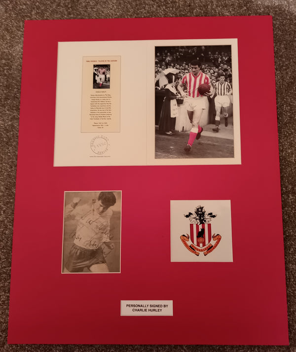Charlie Hurley Signed Sunderland Display