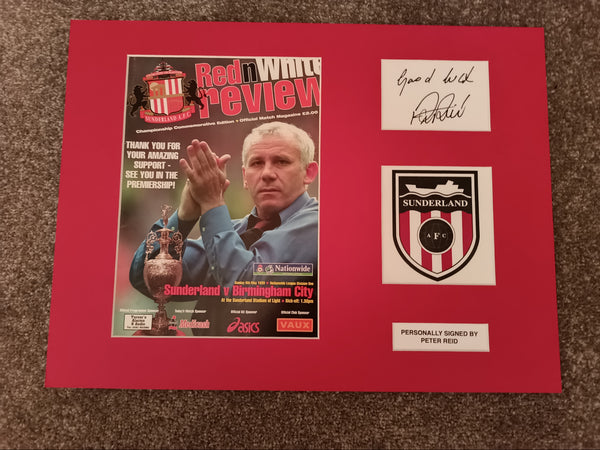 Peter Reid Signed Sunderland Display