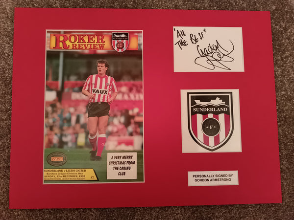 Gordon Armstrong Signed Sunderland Display