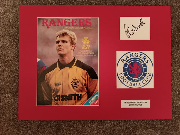 Chris Woods Signed Rangers Display