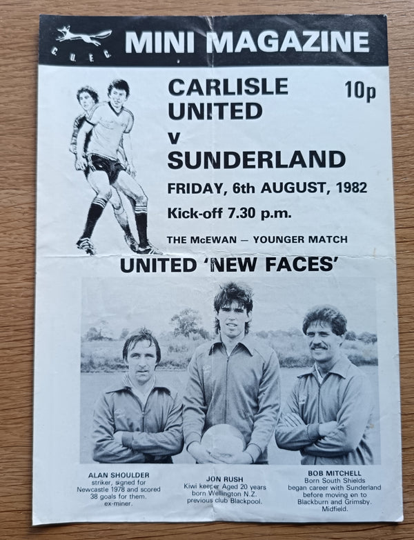 Carlisle Utd v Sunderland 1982/3 Pre Season Friendly