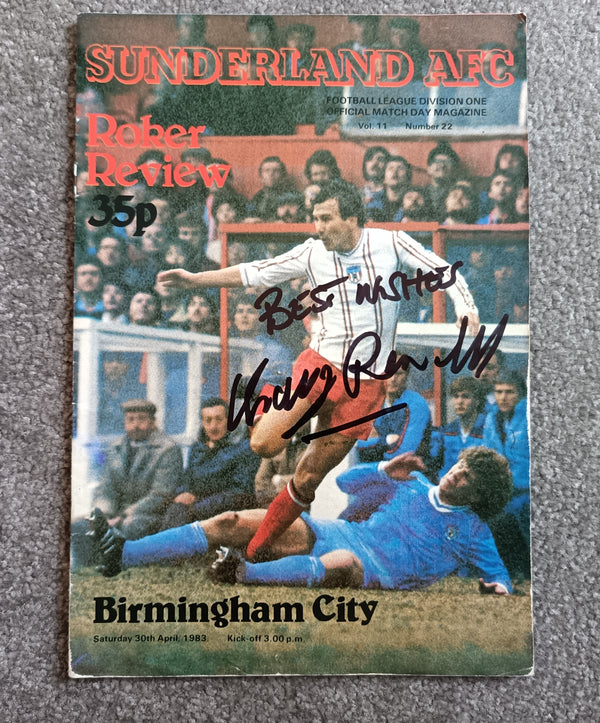 Sunderland v Birmingham City 1982/3 Signed Gary Rowell