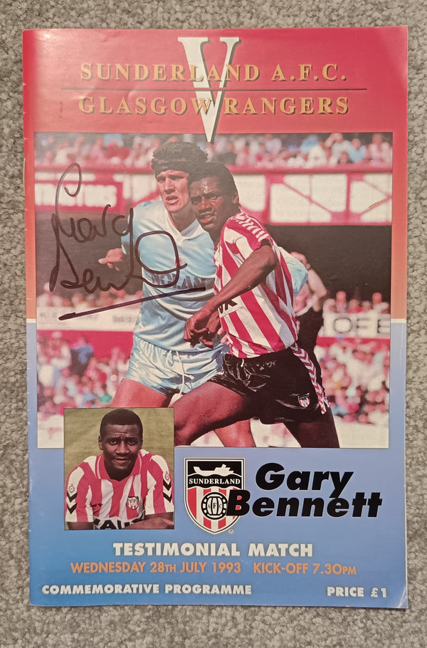 Sunderland v Rangers Gary Bennett Testimonial Signed