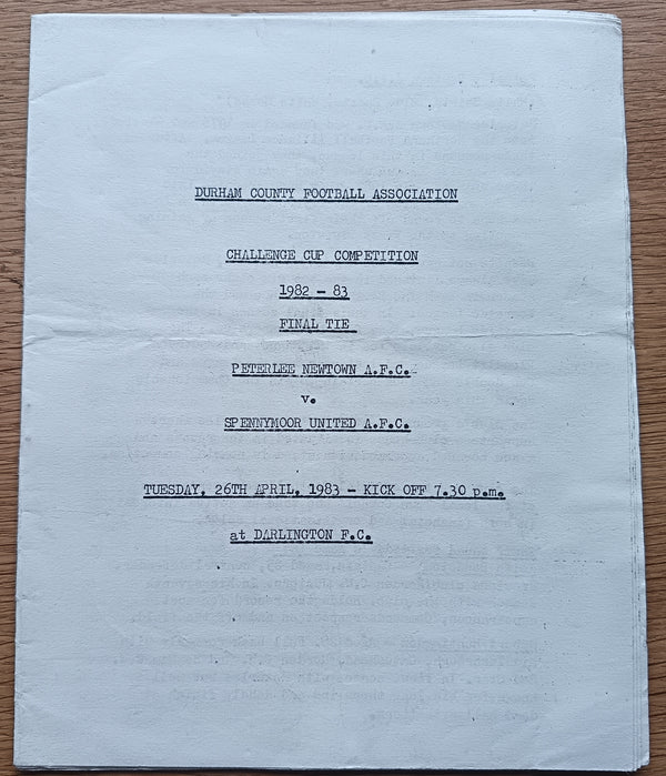 Peterlee Newtown v Spennymoor Utd Durham CC Final 1983