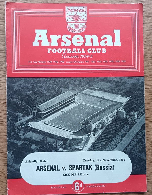 Arsenal v Spartak Moscow Friendly Match 1954