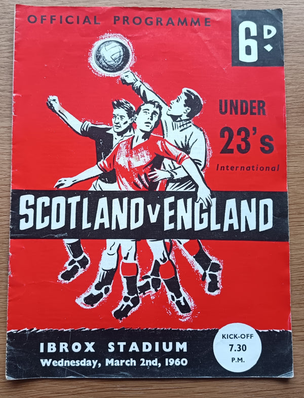 Scotland v England U23s match Ibrox 1960