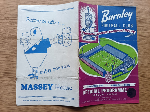 Burnley v Stade Reims European Cup 1960/1