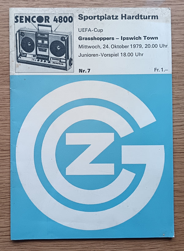 Grasshoppers v Ipswich Town UEFA Cup 1979/80