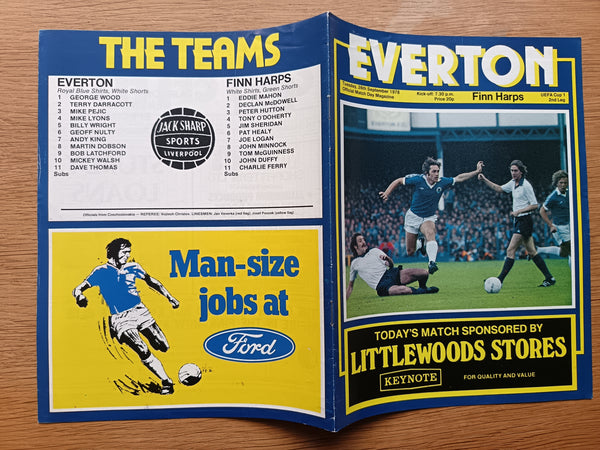 Everton v Finn Harps UEFA Cup 1978/9