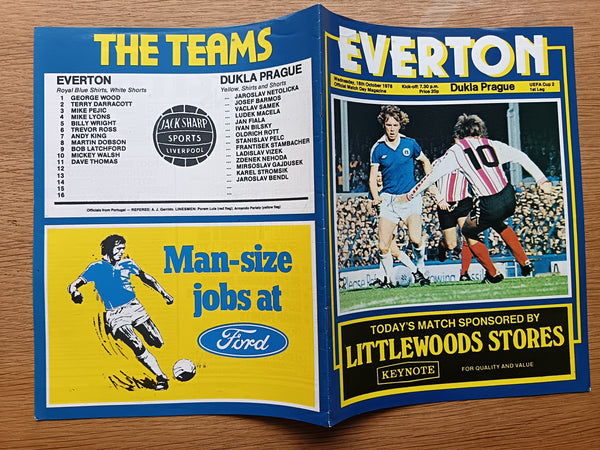 Everton v Dukla Prague UEFA Cup 1978/9