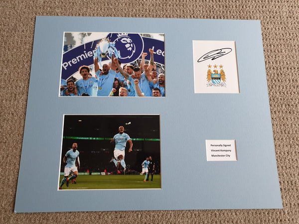 Signed Mounted Display Vincent Kompany Manchester City