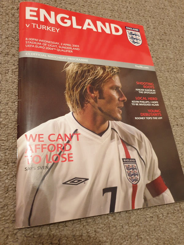 England v Turkey 2003 @Sunderland Stadium of Light