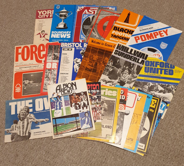 Sunderland Away Programmes 1974/5 Season Complete