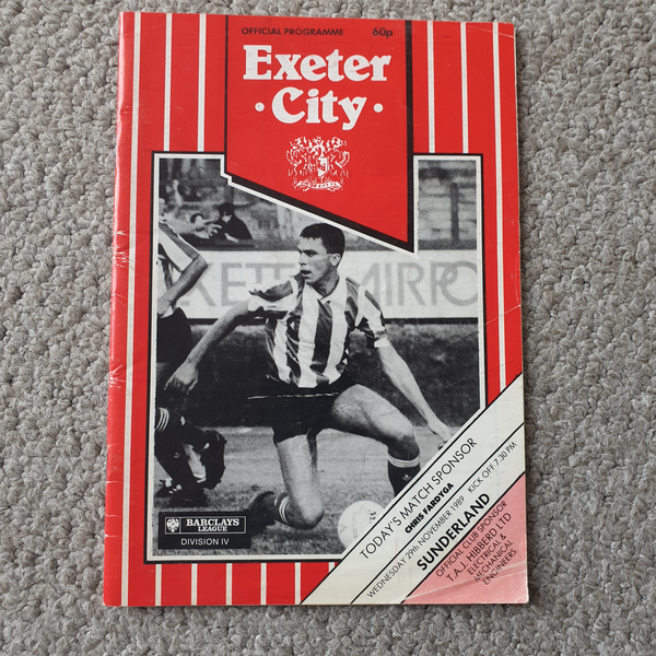 Exeter City v Sunderland FLC 1989/90 inc 1931 Cup reprint