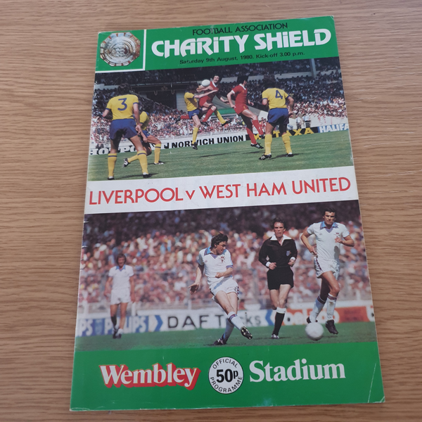 1980 Charity Shield Liverpool v West Ham Utd
